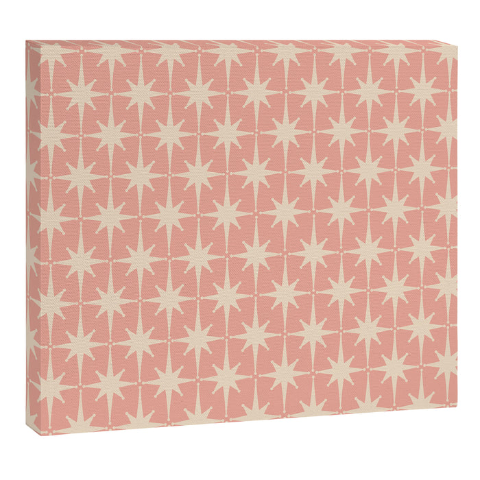 Atomic Age 1950s Retro Starburst Pattern in Cream and Blush Pink  Canvas Print Gallery Image 1