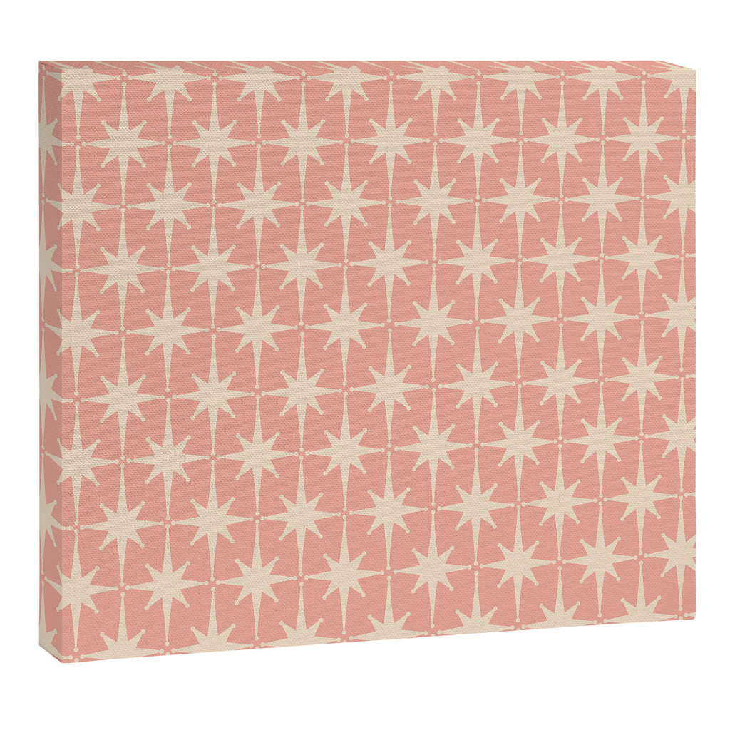 Atomic Age 1950s Retro Starburst Pattern in Cream and Blush Pink  Canvas Print Gallery Image 6