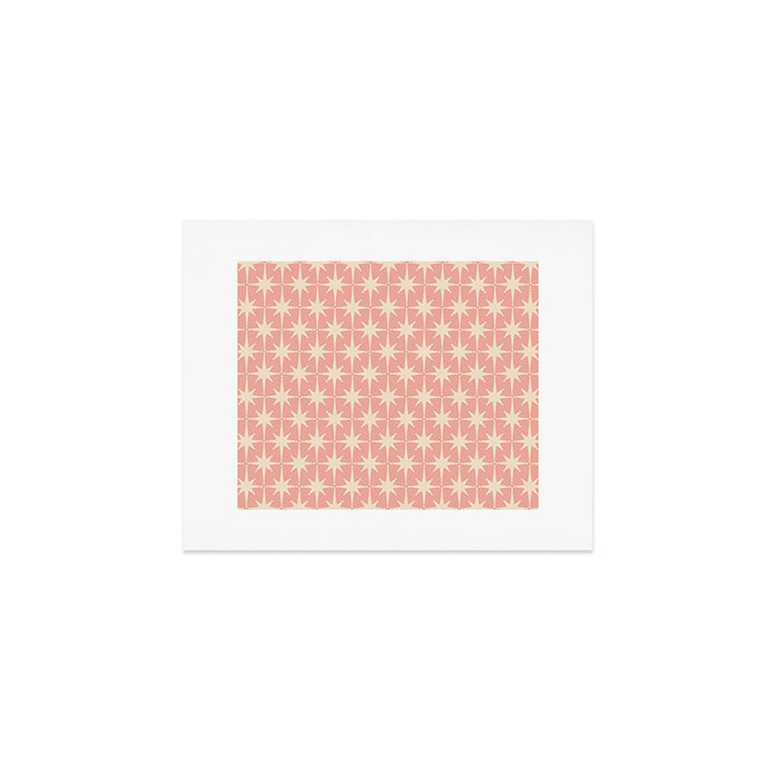 Atomic Age 1950s Retro Starburst Pattern in Cream and Blush Pink  Art Print Gallery Image 1