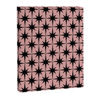 Atomic Age 1950s Retro Starburst Pattern in Black and 50s Dusty Blush Pink Canvas Print Gallery Image 6