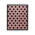 Atomic Age 1950s Retro Starburst Pattern in Black and 50s Dusty Blush Pink Framed Canvas Print Gallery Image 6
