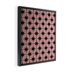 Atomic Age 1950s Retro Starburst Pattern in Black and 50s Dusty Blush Pink Framed Canvas Print Gallery Image 2