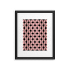 Atomic Age 1950s Retro Starburst Pattern in Black and 50s Dusty Blush Pink Framed Art Print Gallery Image 5