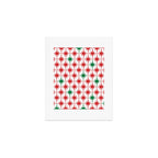 Atomic Age 1950s Retro Vintage Mid-Century Starburst Pattern in Christmas Red Green White Art Print Gallery Image 1