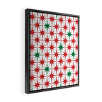 Atomic Age 1950s Retro Vintage Mid-Century Starburst Pattern in Christmas Red Green White Framed Canvas Print Gallery Image 2