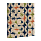 Atomic Age 1950s Starburst Pattern in Mid Mod Orange, Olive Green, Navy Blue, and Beige Canvas Print Gallery Image 6