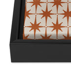 Atomic Age 50s Starburst Pattern in Clay and Light Putty Framed Canvas Print Gallery Image 3