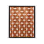 Atomic Age 50s Starburst Pattern in Putty and Light Clay Framed Canvas Print Gallery Image 6