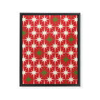 Atomic Age Christmas Starbursts - Midcentury Modern Xmas Holiday Pattern Cream Green Red Framed Canvas Print Gallery Image 6