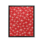 Atomic Age Christmas Stars - Midcentury Modern Pattern in Cream and Retro Xmas Red Framed Canvas Print Gallery Image 8