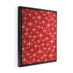 Atomic Age Christmas Stars - Midcentury Modern Pattern in Cream and Retro Xmas Red Framed Canvas Print Gallery Image 2