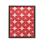 Atomic Age Mid Century Modern Retro Dots in Vintage Christmas Red and Pink Framed Canvas Print Gallery Image 8