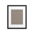 Atomic Age Retro 50s Starburst Pattern in Blush Pink and Gray-Green Framed Art Print Gallery Image 5