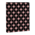 Atomic Age Retro 50s Starburst Pattern in Dusty Blush Pink and Black Canvas Print Gallery Image 6