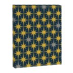 Atomic Age Retro Midcentury 1950s Starburst Pattern in Light Mustard, Gray, and Navy Blue Canvas Print Gallery Image 6