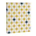 Atomic Age Retro Midcentury 1950s Starburst Pattern in Light Mustard, Navy Blue, and White Canvas Print Gallery Image 6
