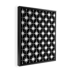 Atomic Age Retro Midcentury 1950s Starburst Pattern in White and Black Framed Canvas Print Gallery Image 2