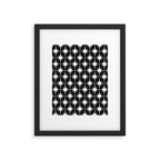 Atomic Age Retro Midcentury 1950s Starburst Pattern in White and Black Framed Art Print Gallery Image 5