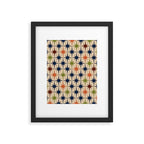 Atomic Age Retro Midcentury Geometric Starburst Pattern Mid Mod Lime Navy Maroon Orange Beige Framed Art Print Gallery Image 5
