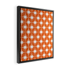 Atomic Age Retro Mid-century Modern Pattern in White and Orange Framed Canvas Print Gallery Image 2