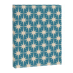 Atomic Age Retro Midcentury Starburst Pattern in Cream and 50s Blue Canvas Print Gallery Image 6