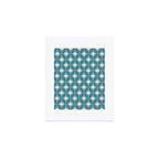 Atomic Age Retro Midcentury Starburst Pattern in Cream and 50s Blue Art Print Gallery Image 1