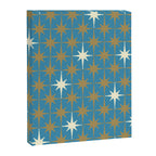 Atomic Age Retro Starburst Mid-century Modern Pattern in Burnished Gold, Cream, and 50s Blue Canvas Print Gallery Image 6