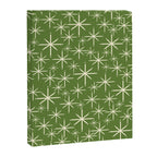 Atomic Age Starbursts - Mid Century Modern Pattern in Cream and Retro Christmas Green Canvas Print Gallery Image 8
