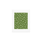 Atomic Age Starbursts - Mid Century Modern Pattern in Cream and Retro Christmas Green Art Print Gallery Image 1