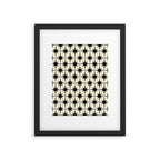 Atomic Age Starbursts - Midcentury Modern Pattern in Black and Retro Cream Framed Art Print Gallery Image 5