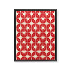 Atomic Age Starbursts - Midcentury Modern Pattern in Cream and Retro Christmas Red Framed Canvas Print Gallery Image 6