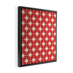 Atomic Age Starbursts - Midcentury Modern Pattern in Cream and Retro Christmas Red Framed Canvas Print Gallery Image 2