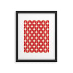 Atomic Age Starbursts - Midcentury Modern Pattern in Cream and Retro Christmas Red Framed Art Print Gallery Image 4
