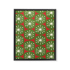 Atomic Christmas Dots in Retro Green, Cream, and Xmas Red  Framed Canvas Print Gallery Image 6