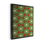 Atomic Christmas Dots in Retro Green, Cream, and Xmas Red  Framed Canvas Print Gallery Image 2