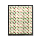 Atomic Christmas Mid Century Modern Stars Retro Xmas Red Green and Cream Small Pattern Framed Canvas Print Gallery Image 8