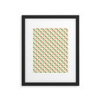 Atomic Christmas Mid Century Modern Stars Retro Xmas Red Green and Cream Small Pattern Framed Art Print Gallery Image 6