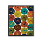 Atomic Dots Midcentury Modern Pattern in Mid Mod Colors on Cream  Framed Canvas Print Gallery Image 6