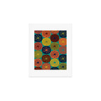 Atomic Dots Midcentury Modern Pattern in Mid Mod Mustard, Olive, Orange, Blue, and Turquoise Teal Art Print Gallery Image 1