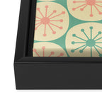 Atomic Dots Midcentury Modern Retro Pattern in 50s Blush Pink, Cream, and Mint Framed Canvas Print Gallery Image 3
