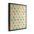 Atomic Dots Midcentury Modern Retro Pattern in 50s Blush Pink, Cream, and Mint Framed Canvas Print Gallery Image 2