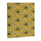 Atomic Dots Midcentury Modern Retro Pattern in Navy Blue, Light Mustard, and Gray Canvas Print Gallery Image 6