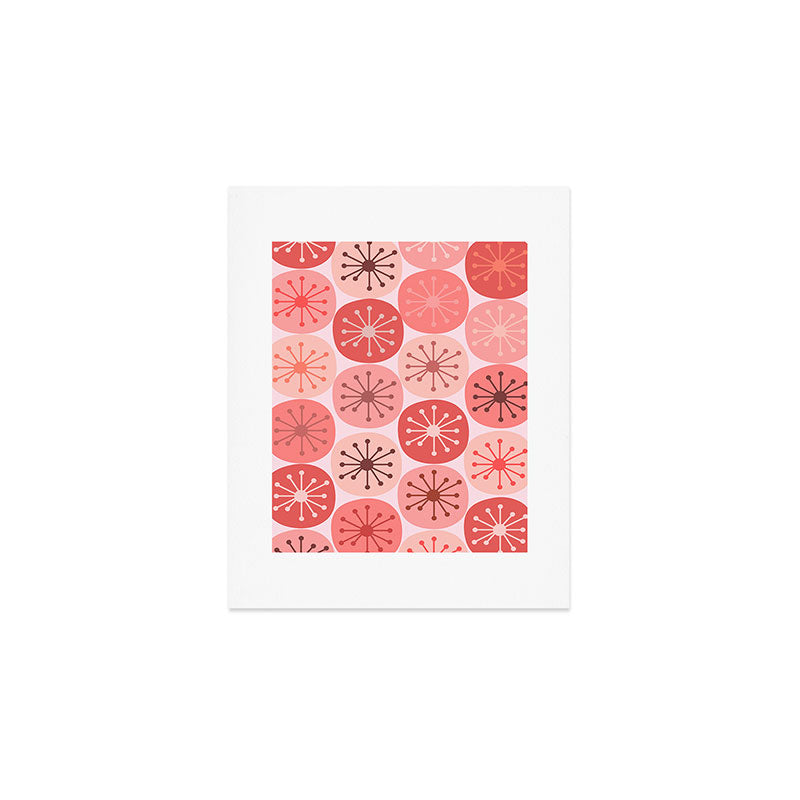 Atomic Dots Midcentury Modern Space Age Pattern in Blush Pink Tones Art Print Gallery Image 1