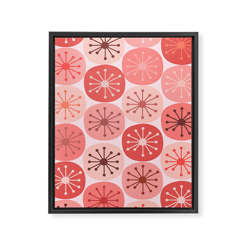 Atomic Dots Midcentury Modern Space Age Pattern in Blush Pink Tones Framed Canvas Print Gallery Image 6