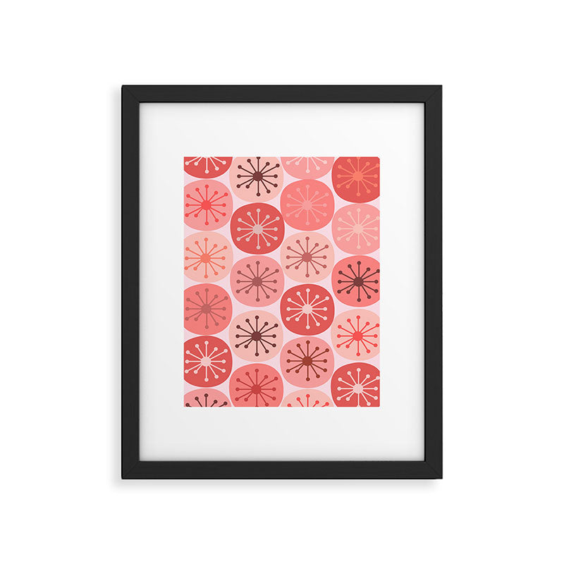 Atomic Dots Midcentury Modern Space Age Pattern in Blush Pink Tones Framed Art Print Gallery Image 5