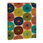 Atomic Dots Pattern in Mid Mod Teal, Orange, Olive, Blue, Mustard, and Beige Canvas Print Gallery Image 6