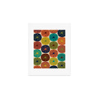 Atomic Dots Pattern in Mid Mod Teal, Orange, Olive, Blue, Mustard, and Beige Art Print Gallery Image 1