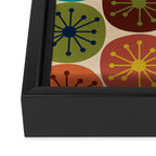 Atomic Dots Pattern in Mid Mod Teal, Orange, Olive, Blue, Mustard, and Beige Framed Canvas Print Gallery Image 3