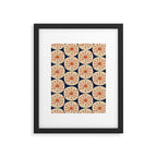 Atomic Dots Retro Geo Pattern in Mid Mid Orange, Beige, and Navy Blue Framed Art Print Gallery Image 5