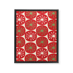 Atomic Dots Retro Mid-century Christmas Pattern in Light Olive Green, Red, and Cream Framed Canvas Print Gallery Image 8